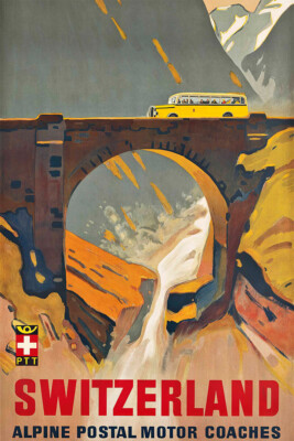 Switzerland Alpine Vintage Wall Art Home Decor - POSTER 20x30