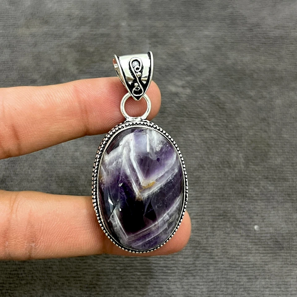 Ciondolo gioiello fatto a mano in argento sterling 925 con pietra preziosa in... - Immagine 4 di 4