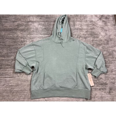 Harmony Balance Hoodie Womens Small Green Long Sleeve Cotton Blend NWT