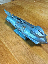 Vintage 1950s Rocket Metal Mechanical Coin Bank Collectible