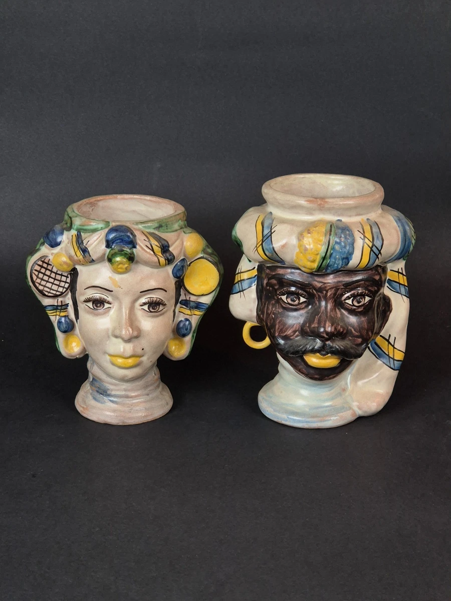 Keyhomestore Vaso Testa Di Moro In Ceramica Bianca Lucida – Versione Femminile – Altezza 20 Cm – Made In Italy, Stile Veneziano - 5