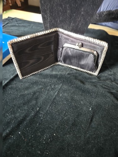 Rare Whiting and Davis Silver Mesh Wallet - Bifold - With Change Purse New - Picture 2 of 11