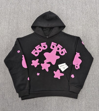 sp5der Black/Pink 555 Star Graphic Pullover H...