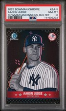 2025 BOWMAN CHROME BOWMAN ASCENSIONS BLACK REFRACTOR AARON JUDGE 2/10 PSA 8