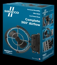 CAFRAMO SIROCCO II 12-24V 3-SPEED 7" GIMBAL FAN BLACK