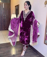 Wedding Look Viscose Velvet Top And Bottom With Fancy Dupatta For Women  Girls