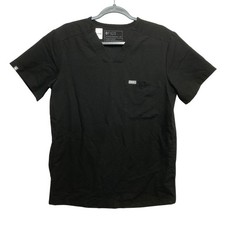 FIGS Scrub Top Mens XS Black Leon TM3000 V-Neck Technical Collection Pocket