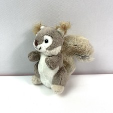 Squirrel Plush Keychain Clip Brown White Soft Stuffed Animal Bag Charm