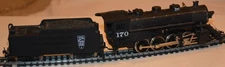 IHC Steam Locomotive Tender Bangor&Aroostook 170 HO 2-8-0 Mehano Operating Light
