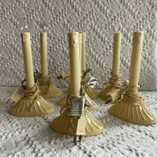 7-Vintage Christmas Wax Drip Window Candles Candoliers