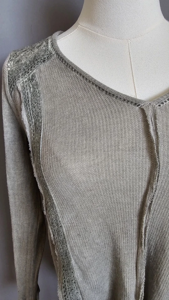 Camisa Knox Rosa Talla M Verde Encaje Corbata Frontal Manga Larga Boho Hada Y2K Grunge Foto 2 de 4