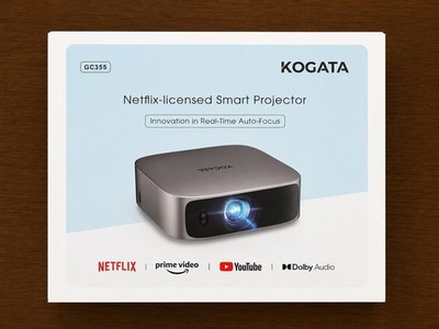 KOGATA GC355 Smart Projector  Netflix Licensed  Native 1080P  Brand New Open Box
