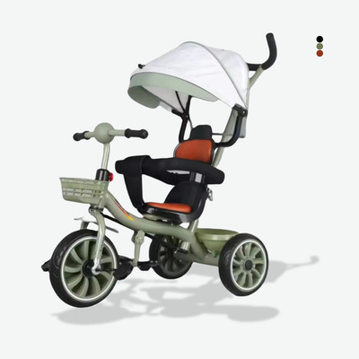 Baby Dreirad Trike 6 in 1 Elterngriff Kinder Schieben Kleinkind Kinderwagen Fahrrad grün