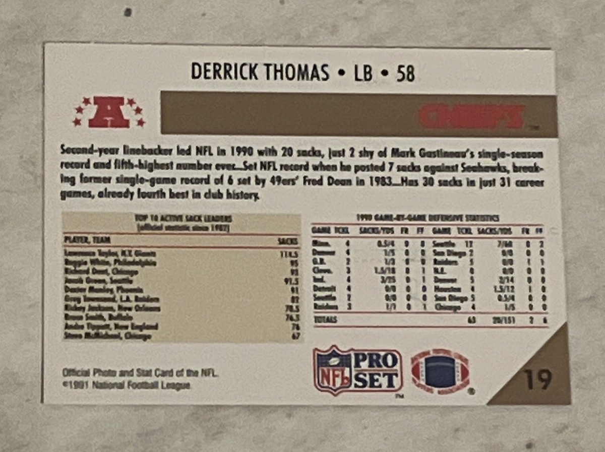1991 Pro Set KC Chiefs Buffalo Bills Helmet on Front Error Card