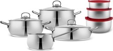  Stainless Steel Cookware Set 13-Piece, Storage Containers, Saucepan, Pot Set...