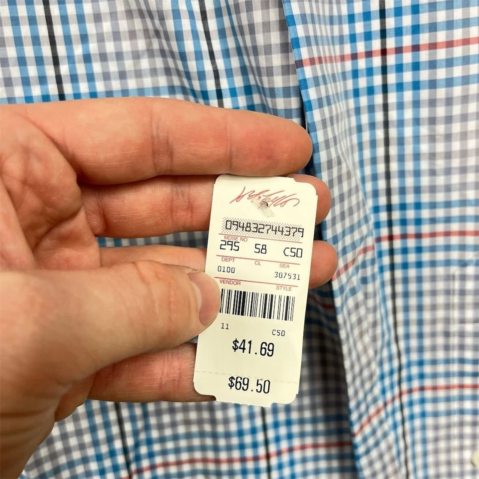 Perry Ellis Men's Large Plaid Long Sleeve Button-Up Shirt Multicolor - Image 4 of 4