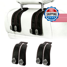 Amelity Car Headrest Hooks Purse Hook For Vehicle 2 Pack Black Car-Holder