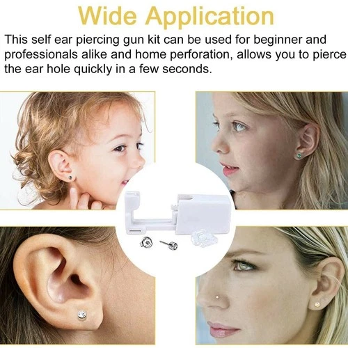 2Pcs Safety Ear Piercing Kit Disposable Self Nose Piercing Gun with Ear Stud US image 9