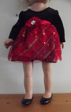 18" Doll Clothes RED  BLACK Dress  BLACK Shoes For My Life Our Generation LOT