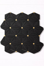 Pannello Parete 3D Piastrelle Nero Geometrico Basalto Nova Noir Set Modulare