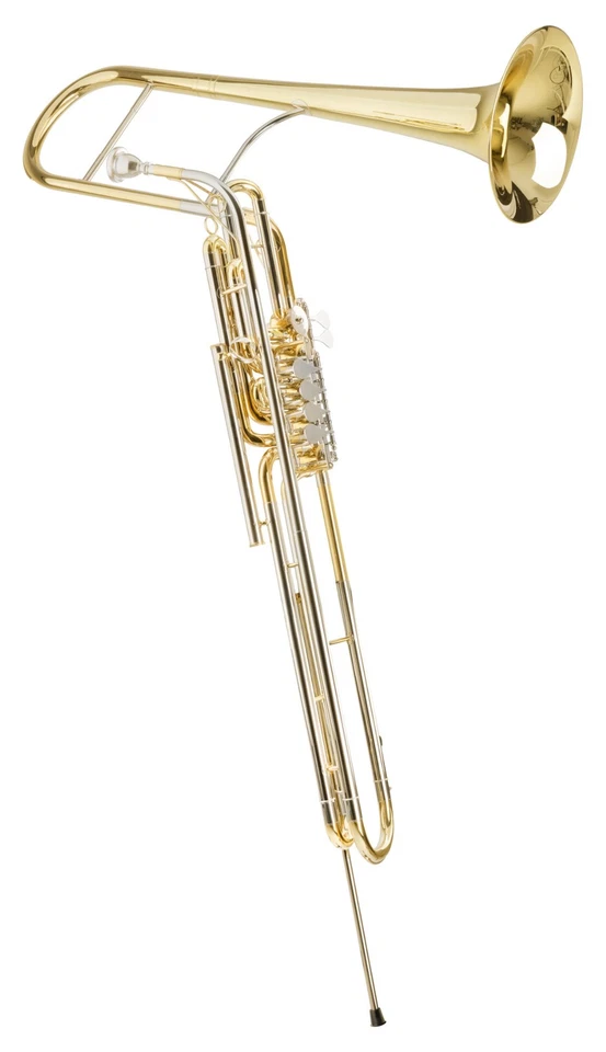 Cimbasso Posaune Bass Tuba lackiert 5 Drehventile Trigger Blasinstrument Koffer - Bild 2 von 4