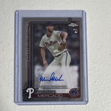 Topps 2025 Chrome Rookie Autographs Michael Mercado #RA-MME Phillies MLB Card. rookie card picture