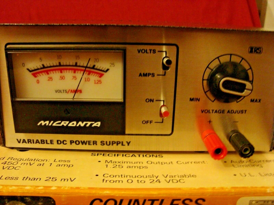MICRONTA VINTAGE UNUSED DC VARIABLE POWER SUPPLY 22-123 IN BOX WITH MANUAL - Image 2 of 4