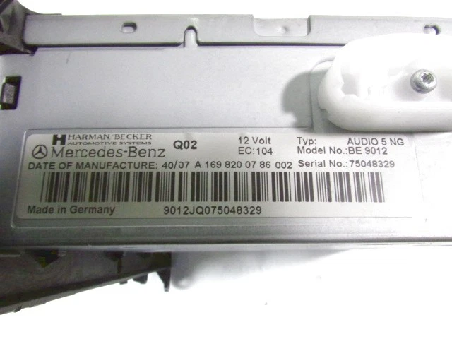 A1698200786 AUTORADIO MERCEDES CLASSE A 180 CDI (W169) 2.0 80KW 5P D 6M (2007) R - Immagine 3 di 3
