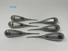 Set Of 6 Dental Luxating Elevators Straight Curved Surgical Extraction Kit