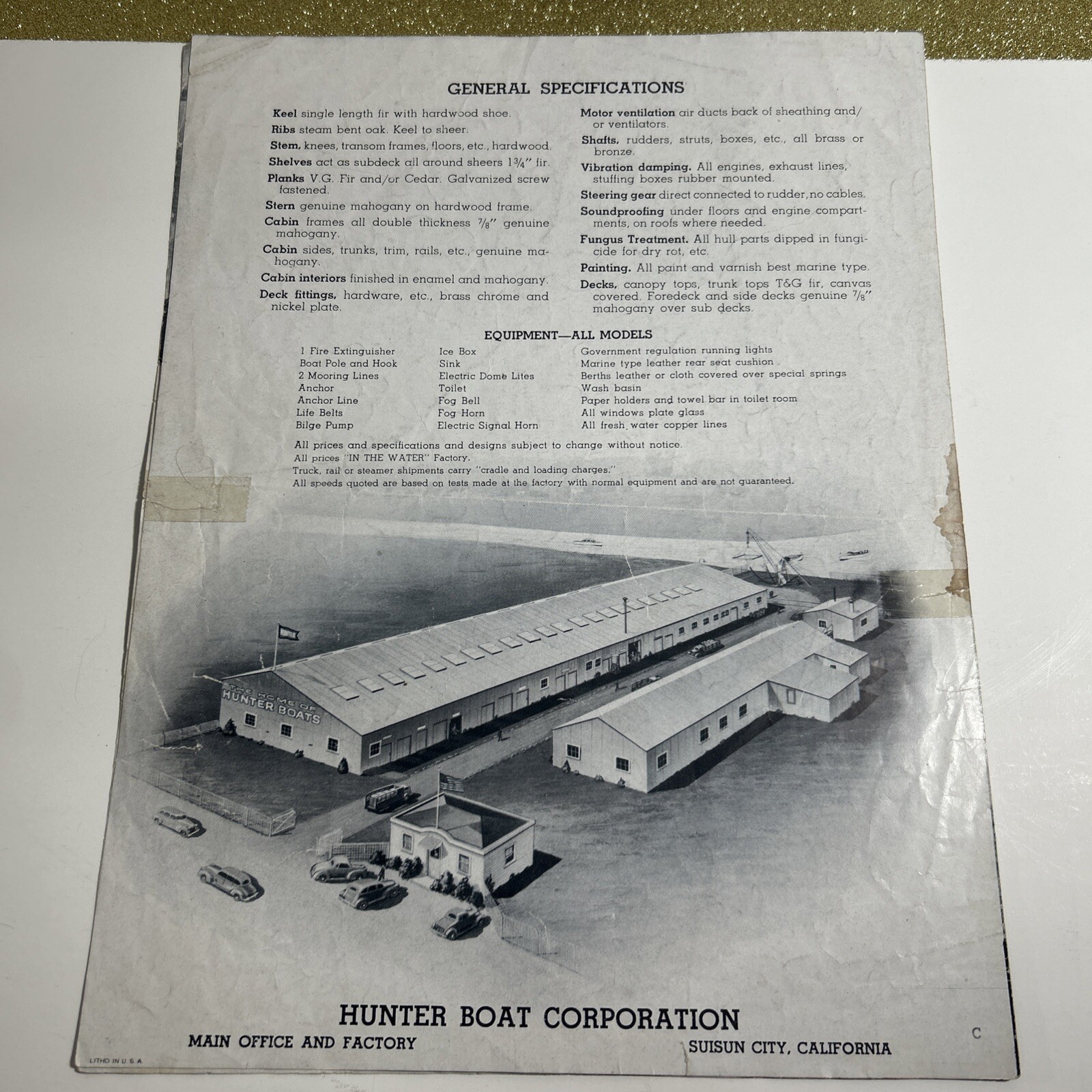 The Everett Hunter Boat Co. Complete Line Cabin Cruisers Boating Catalog Vintage