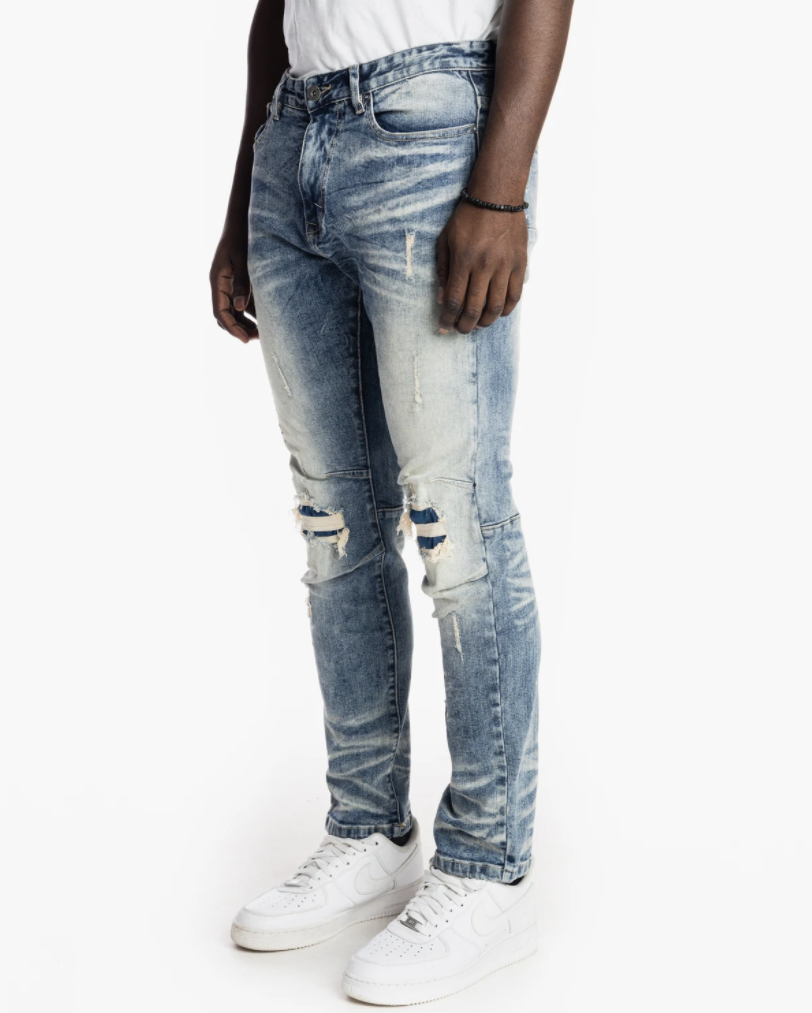 Jeans Uomo Smoke Rise RIP &amp; RIPARAZIONE AIDEN BLU (JP21110R