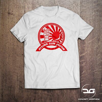 Rising Sun Japan JDM Herren weiß Neuheit Auto Enthusiasten Geschenk T-Shirt Drift