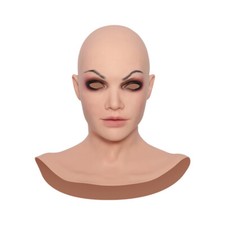 IMI Silicone Female Mask With Neck Crossdresser Face Mask Full Headwear Hoods