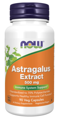 NOW Foods Astragalus Extract 500mg 90 Veg Caps Immune System Support 05/27EXP