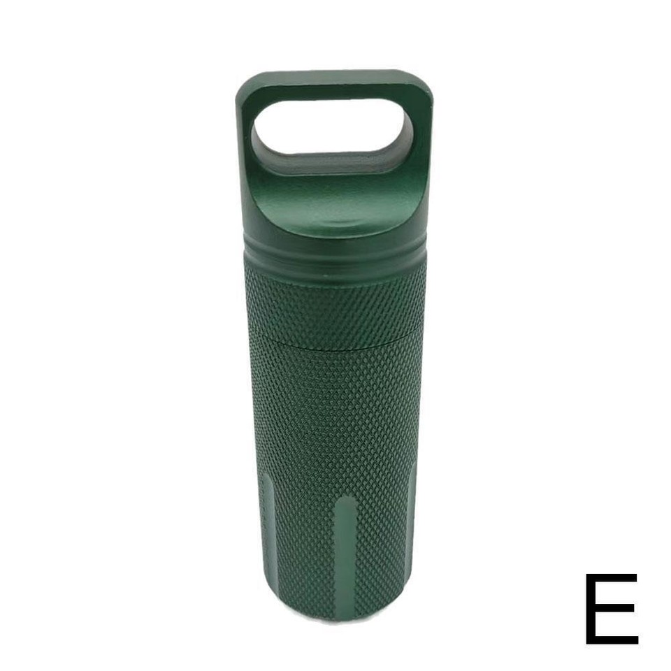 Waterproof Metal Medicine Pill Box Case Bottle Holder Keychain
