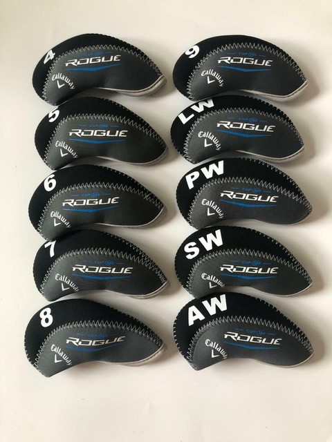 10pcs Golf Club Headcovers For Callaway Rogue Iron Head Covers 4 Lw Blackblack - 