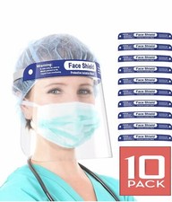 10-PACK FACE SHIELD REUSABLE PROTECTION MASK COVER INDUSTRY SAFETY ANTI SPLASH
