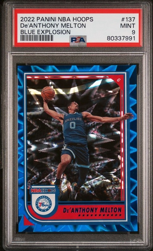 2022 Panini NBA Hoops #137 De'Anthony Melton /59 PSA MINT 9 - BLUE EXPLOSION
