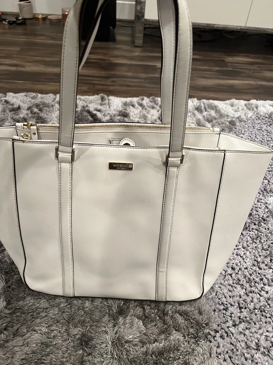 Kate Spade New York Newbury Lane Dally Saffiano Leather Tote Bag White $479