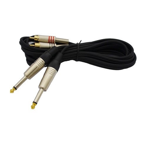 XMSJSIY 6.35mm TS maschio a doppio 1/4 TS maschio mono cavo jack stereo | Cavo audio Y Splitter da 6,35 mm 1/4 pollici per altoparlanti Cuffie Mixer per chitarra - 50CM / 1.64FT
