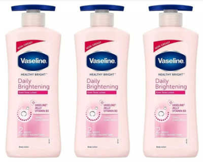 3x Vaseline Healthy Bright Daily Brightening Even Tone Lotion, 600 ml