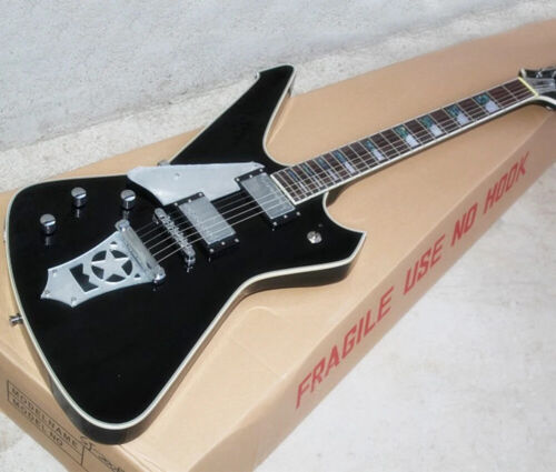 Guitarra Eléctrica Mano Izquierda 6 Cuerdas Negra con Firma, Diapasón de Palo de Rosa - Imagen 7 de 12