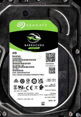 内蔵型ハードディスクドライブ ST4000DM004-2CV104 4TB ST4000DM004, 2CV104-300, 0001, TK, ZTT0, SEAGATE SATA 4TB MAY 2021