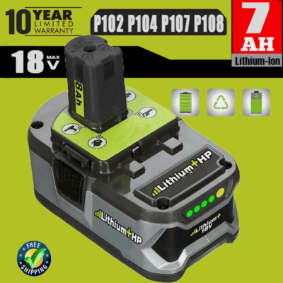 18V 7.0Ah Akku für RYOBI One+ Plus Lithium RB18L50 P108 P104 7000mAh Batterie