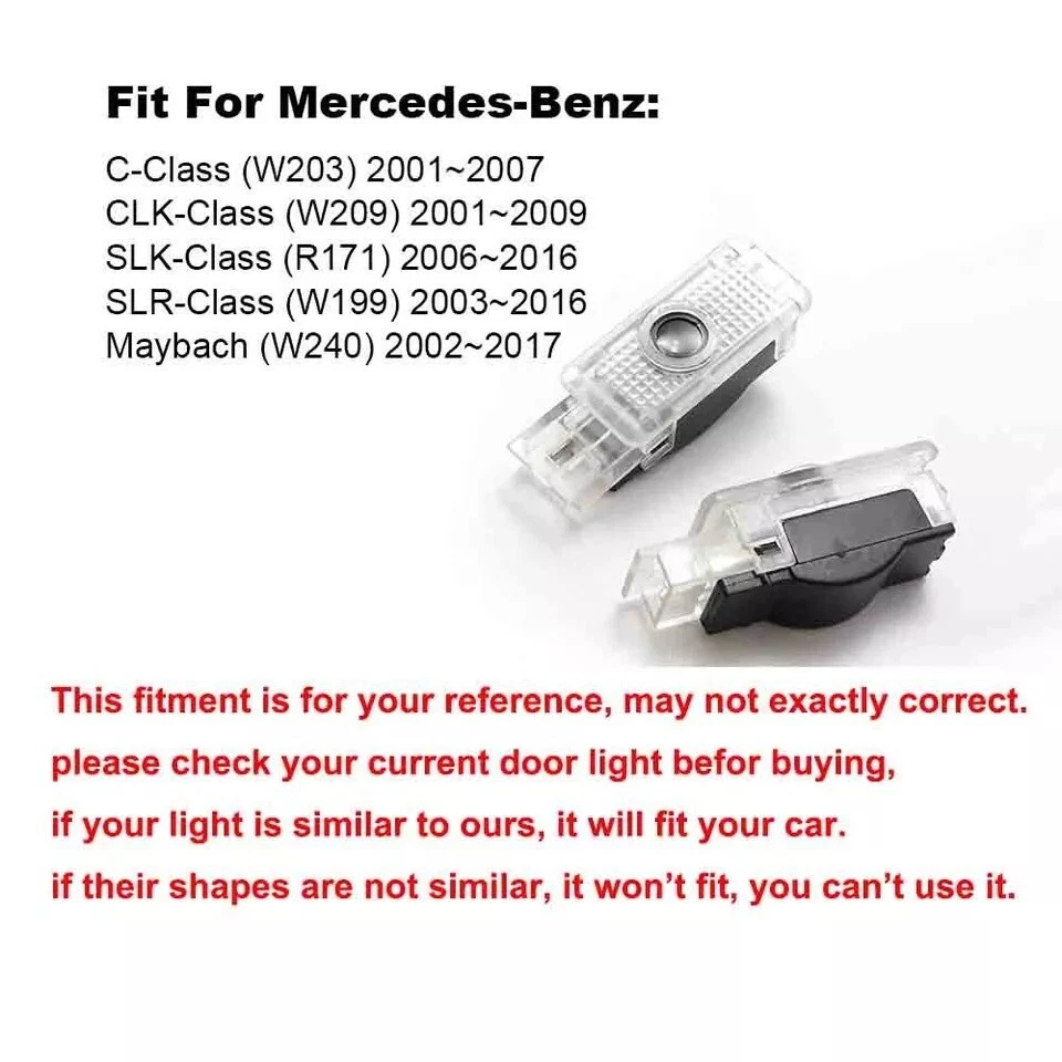 For Mercedes CLK W208 W209 Car Door Projector LED light Kit 2001-2009 AMG - Image 2 of 4