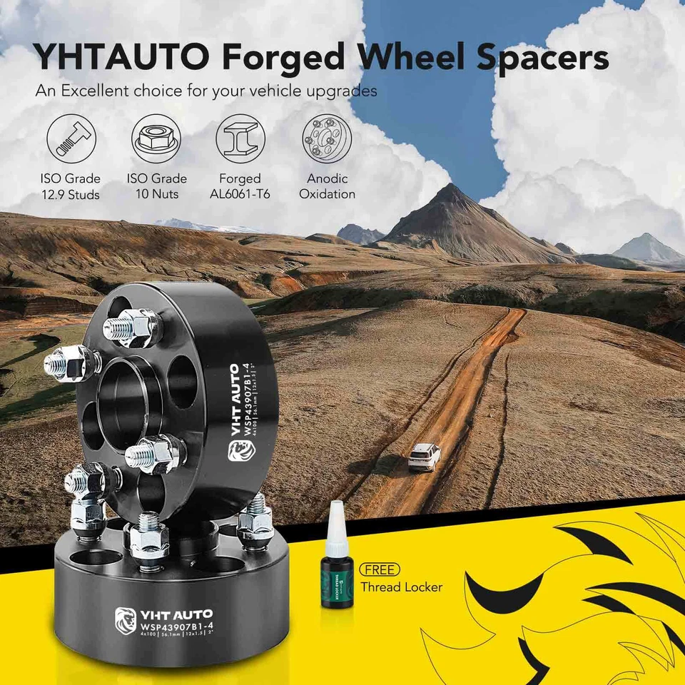 4 piezas espaciador de rueda 4x100 a 4x100 mm M12x1,5 pernos 56,1 mm 2" para Acura Honda Mini Foto 2 de 4