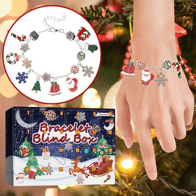 Christmas Advent Calendar DIY Charm Bracelet Bead Bell Jewelry Set Gift Box  | eBay