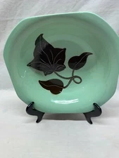 Vintage 1951 Del Mar Santa Anita Ware Green Serving Bowl California Pottery 