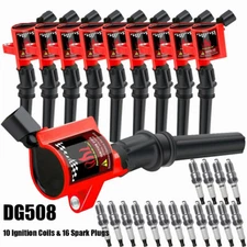 DG508 Ignition Coils 10Packs for Ford F150-F550 Expedition Explorer & Spark Plug