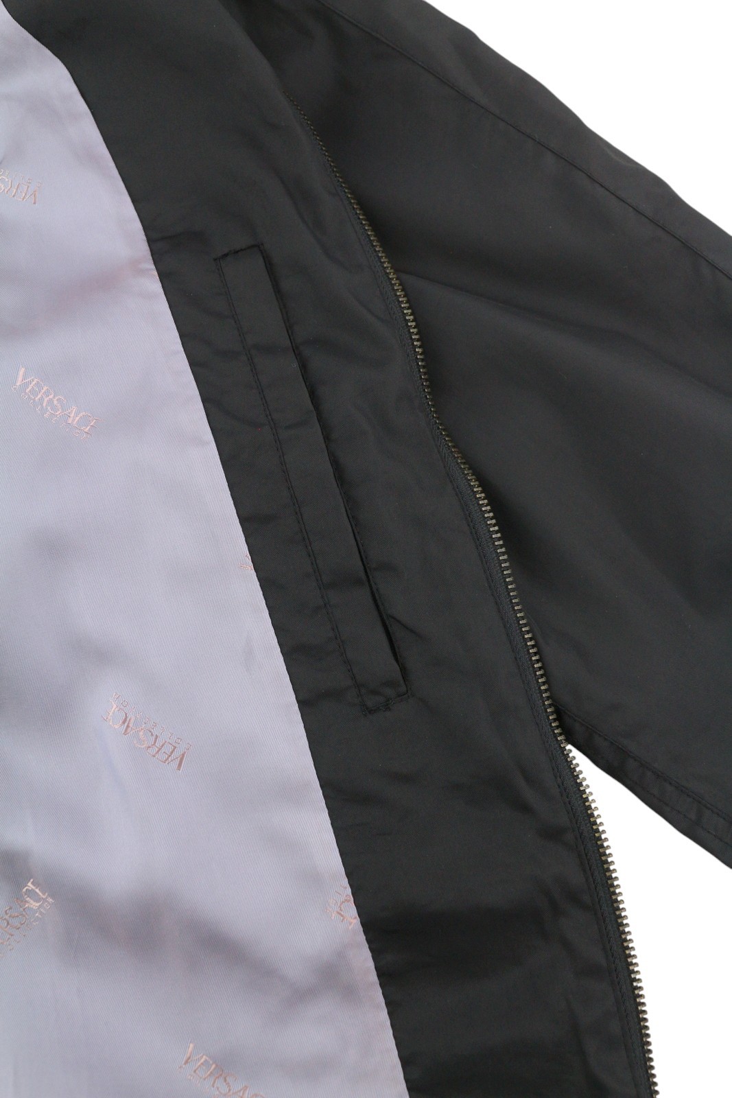 VERSACE Men Jacket 50 Black High Neck Lined Zip Pockets Lightweight thumbnail 7